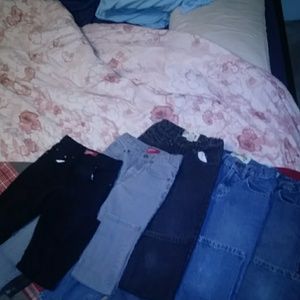 Five pair of boys jeans